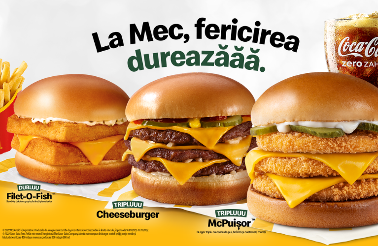 McDonald’s lansează un trio de excepție în meniul de toamnă: burgerii Triplu McPuișor, Triplu Cheeseburger și Dublu Filet-O-Fish