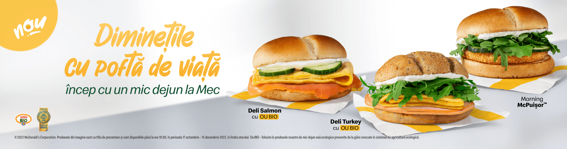 McDonald’s aduce trei noi sandvișuri fresh în meniul de mic dejun, pentru dimineți cu poftă de viață